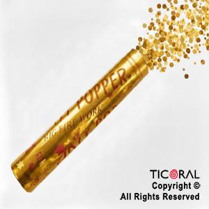 LANZAPAPELITOS 40 CM METALIZADO CIRCULOS ORO